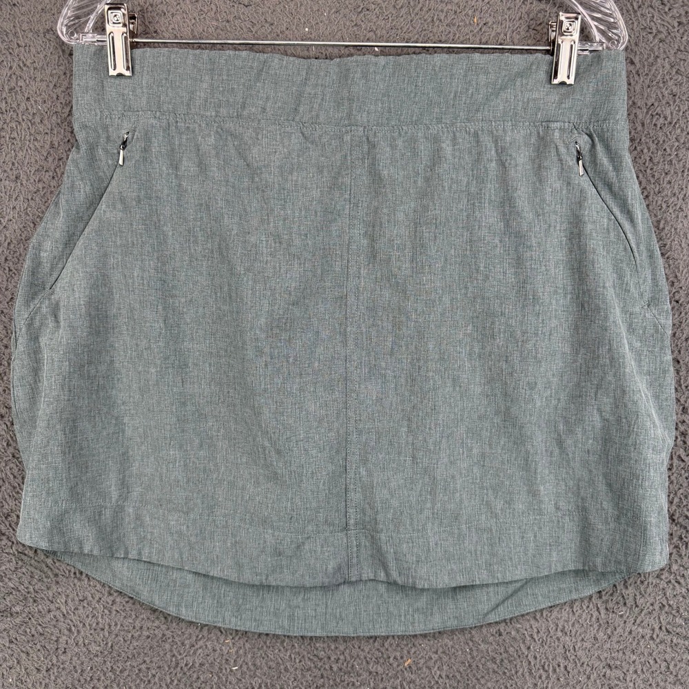 Freely Womens Green Heathered Active Skort Size‎ Large Zipper Pockets Athletic